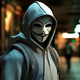 Anonymous Figure with Guy Fawkes Mask