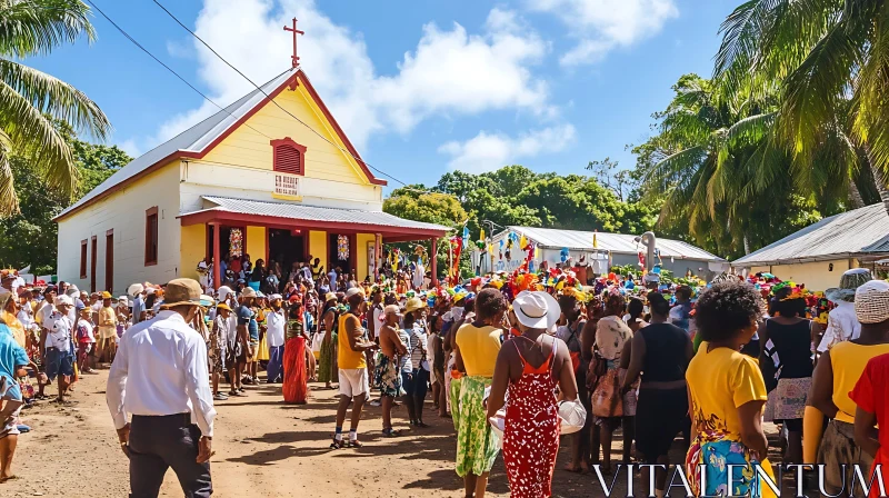 Community Celebration at Local Church AI Image