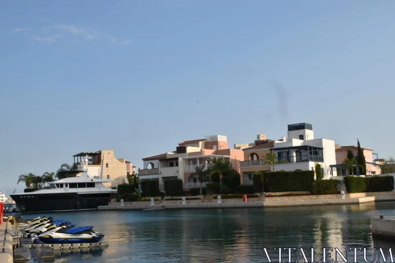 PHOTO Limassol Marina with Waterfront Homes and Yacht