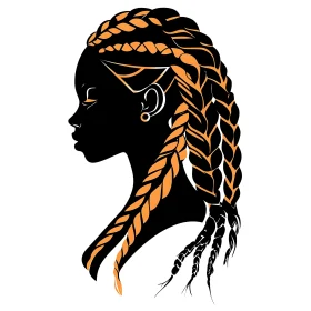 Braided Beauty: A Woman's Silhouette Art