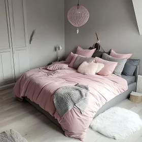 Cozy Bedroom with Pink Bedding