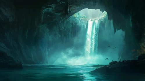 Mystical Turquoise Waterfall