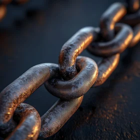 Detailed View of a Weathered Chain