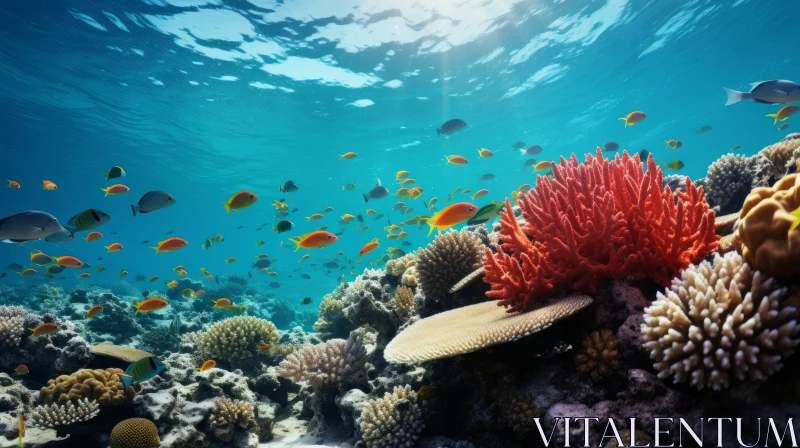 Underwater Splendor: Coral Reef in Vivid Imagery AI Image