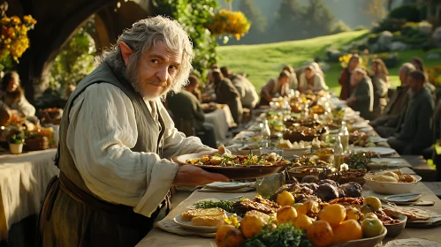 A Generous Elf at a Festive Feast