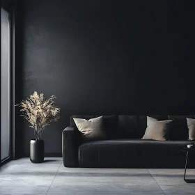 Modern Interior Design with Black Sofa