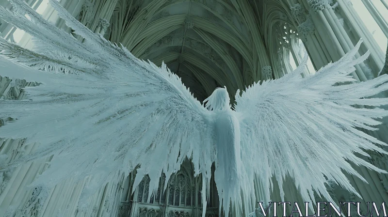 Frozen Angel Wings Cathedral Art AI Image