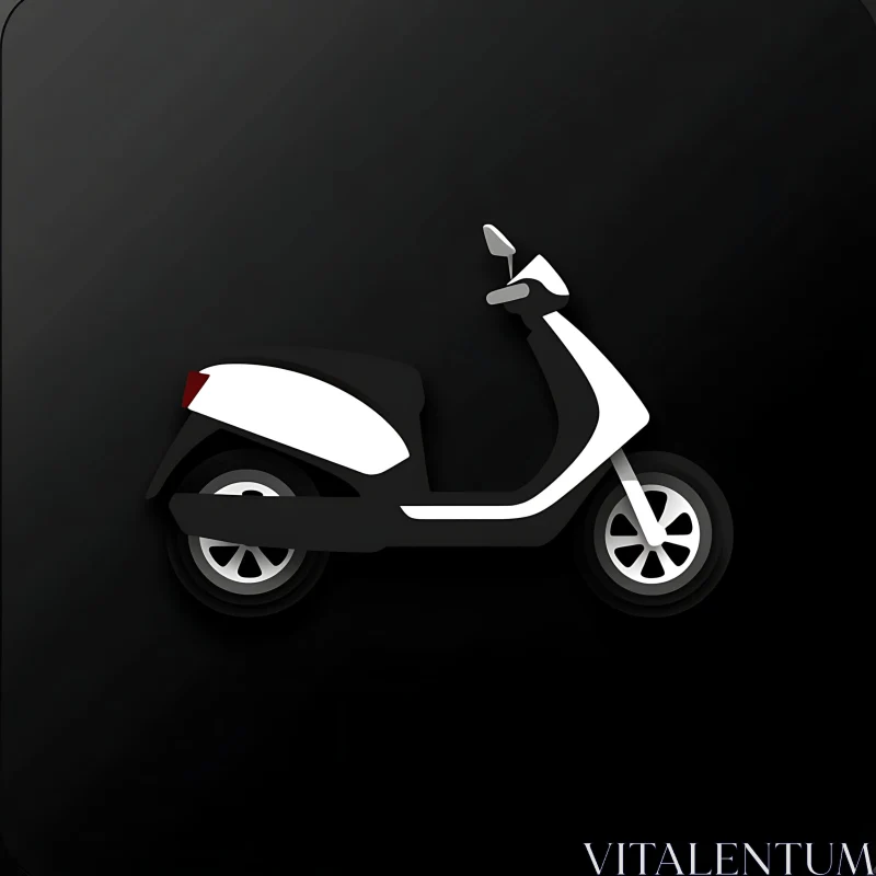 Minimalist Scooter Art AI Image