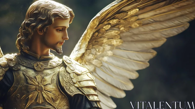 AI ART Angel with Golden Wings