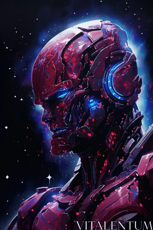 Futuristic Cyborg with Glowing Elements AI Image