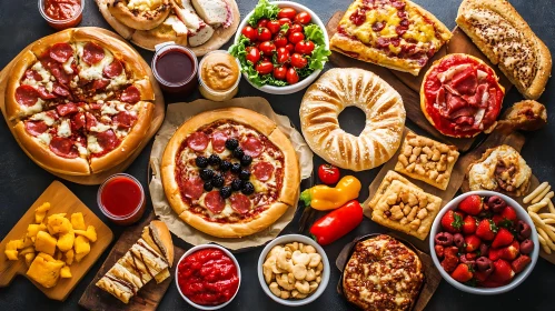 Gourmet Pizza and Snack Feast