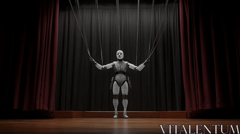 Mechanical Puppet Performance AI Image