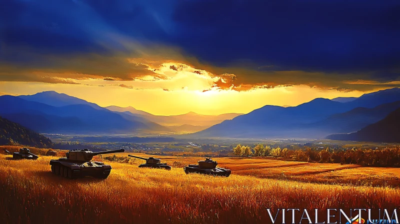 AI ART Golden Hour Tanks