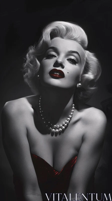 Glamorous Portrait of Marilyn Monroe AI Image