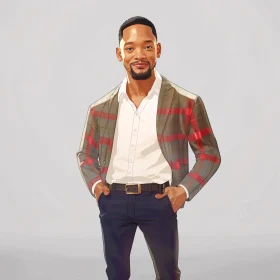 Will Smith in Checkered Blazer and White Shirt