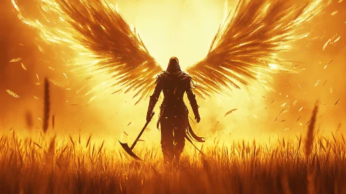 Golden Field Angel Warrior