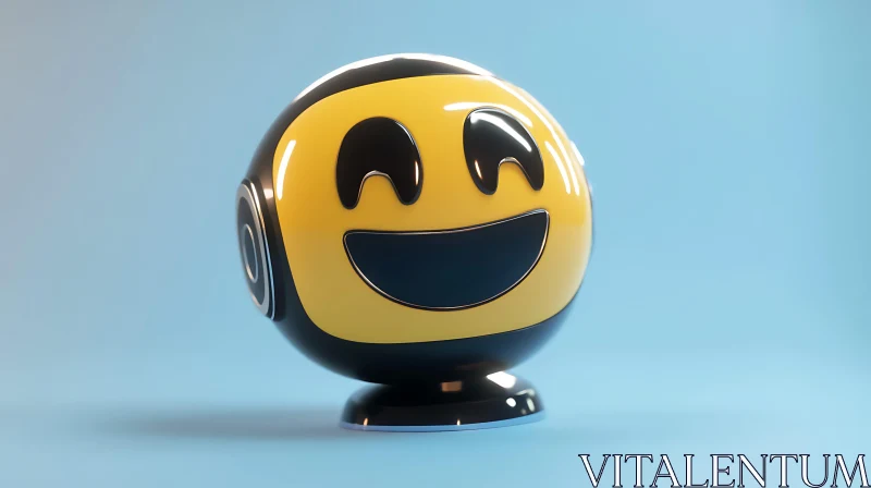 Joyful Emoji Character on Display AI Image