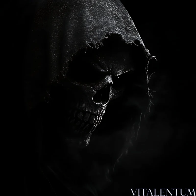 AI ART Shadowy Skull Figure of Death