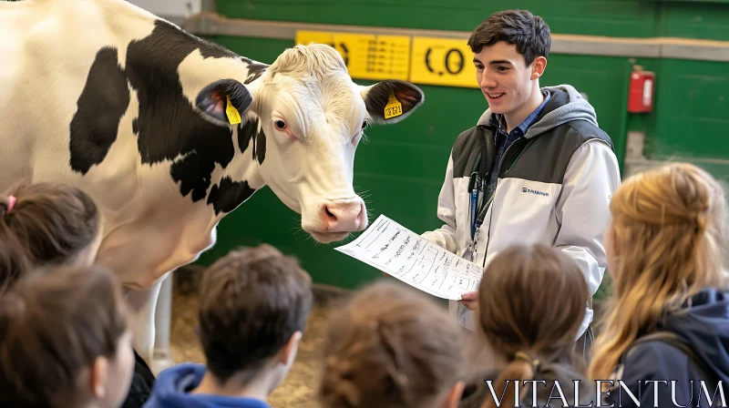 Cow Presentation at the Farm AI Image