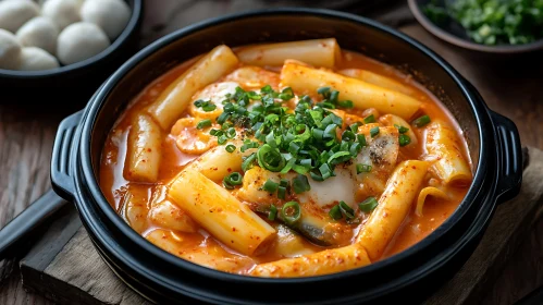 Authentic Korean Spicy Tteokbokki Dish