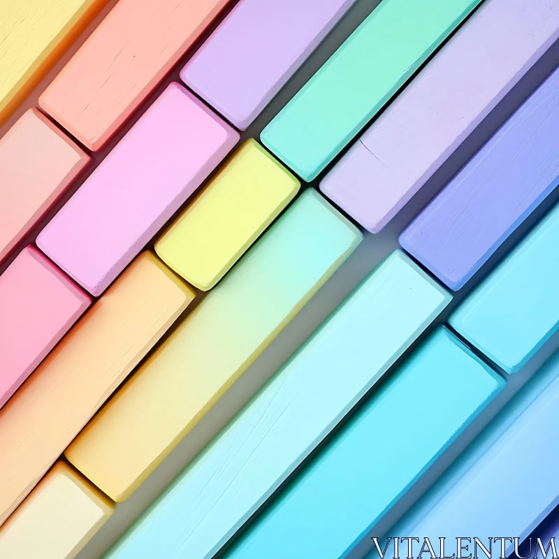 Serene Pastel Blocks Composition AI Image