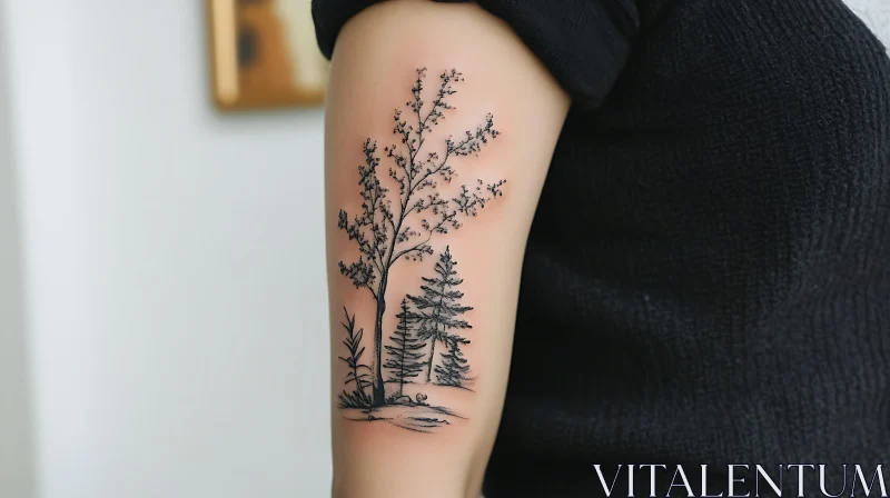 Forestry Tattoo Art on Arm AI Image