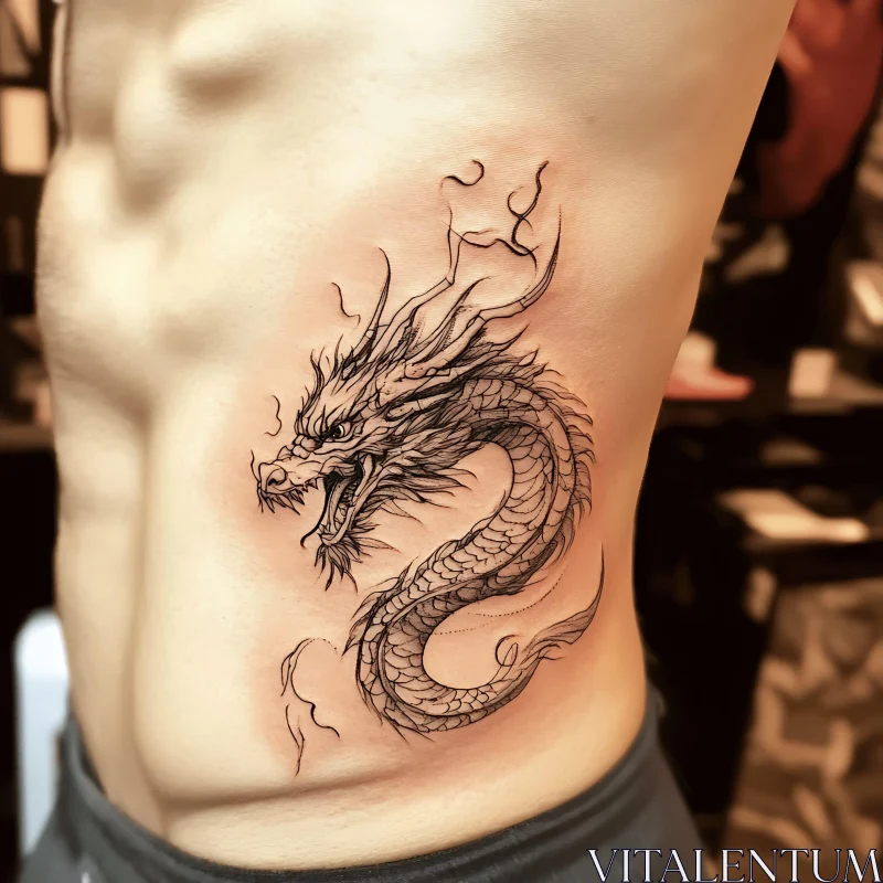 Mythical Dragon Body Art AI Image