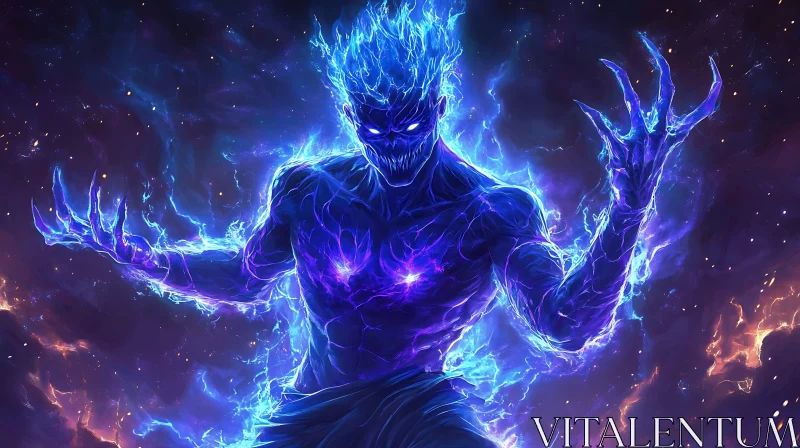 AI ART Celestial Demon with Glowing Energy