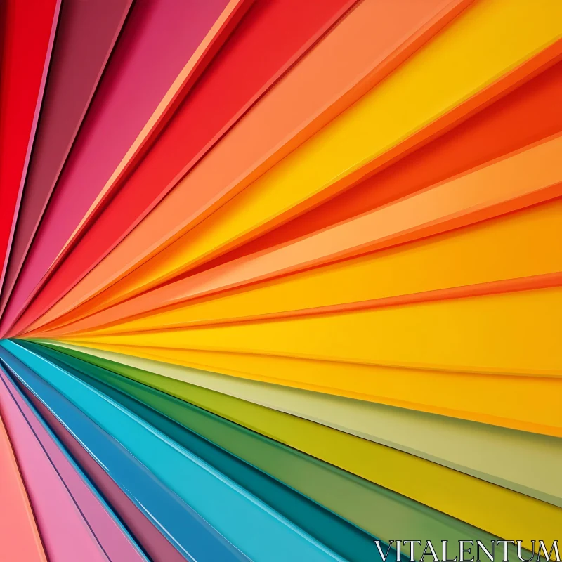 Abstract Rainbow of Layered Colors AI Image