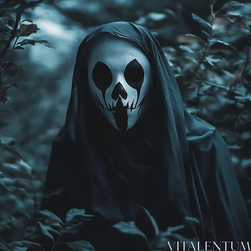 AI ART Grim Reaper Masked in Shadow