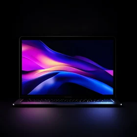 Sleek Laptop with a Glowing Screen
