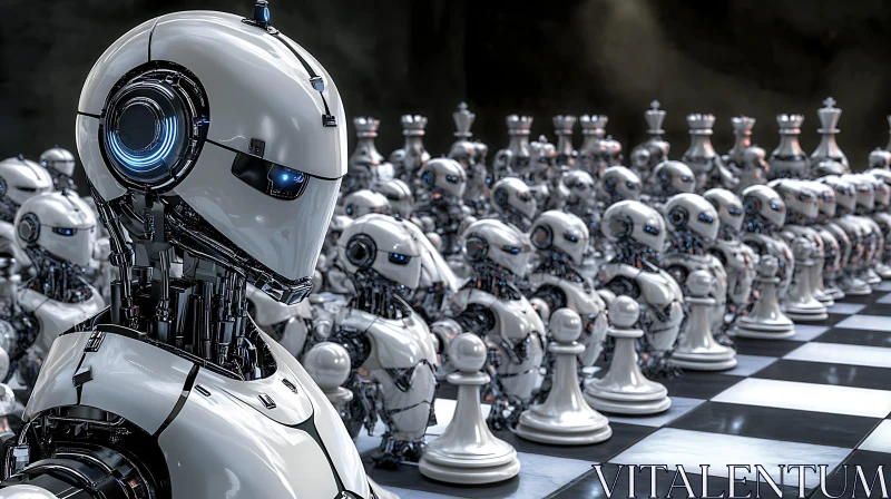 AI Chess Domination: Robot Strategy Game AI Image