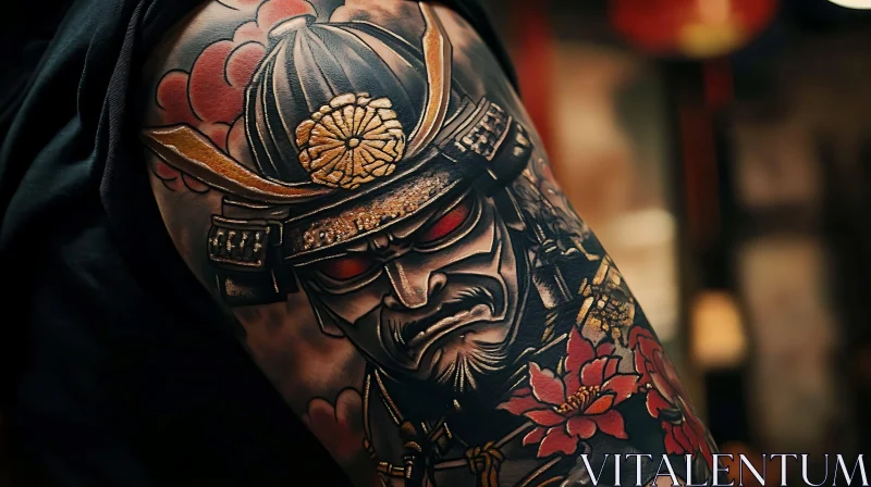 Traditional Samurai Arm Tattoo AI Image