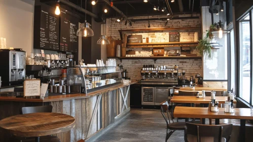 Rustic Cafe with Brick Walls