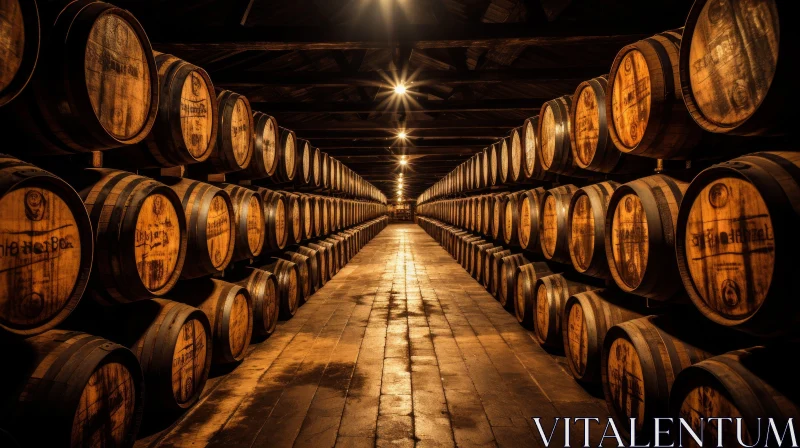 Enchanting Wine Cellar: A Journey into Time and Craftsmanship AI Image