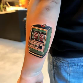 Colorful Slot Machine Arm Tattoo