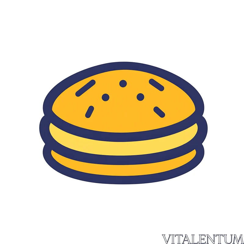 Bread Icon for Hamburger Buns AI Image