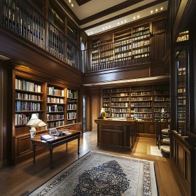 A Vast Private Library Interior