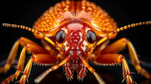 Macro Photography: Bug Face Close-up with Orange Eyes