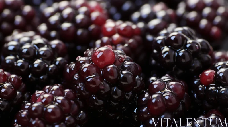 Macro Photography of Blackberries - An Artistic Representation AI Image
