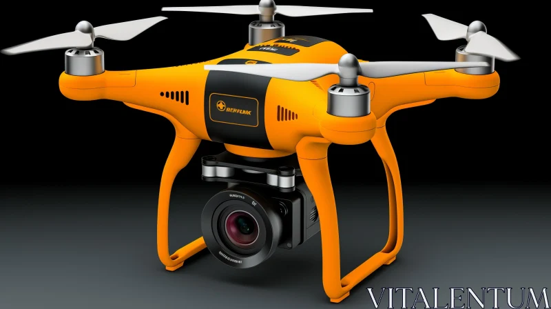 Small Orange Drone with Camera: A Showcase of Precision and Elegance AI Image