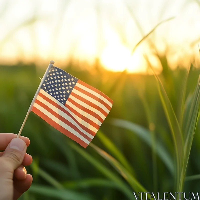 Flag in the Golden Hour AI Image