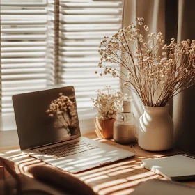 Sunlit Home Office Still Life