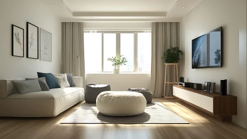 Elegant Living Room with Natural Light