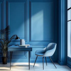 Stylish Blue Room with Minimalist Decor