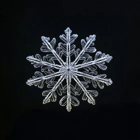 Macro Photograph of a Frosted Snowflake