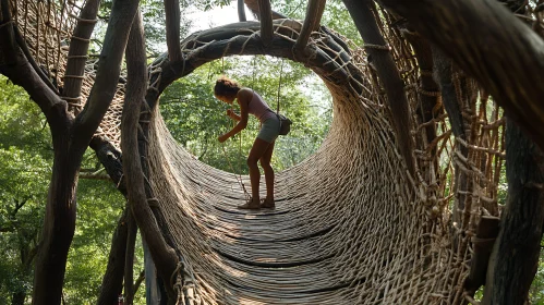 Adventurous Tree House in Nature