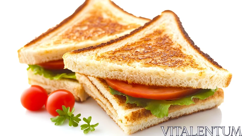 Crispy Grilled Sandwiches with Fresh Vegetables AI Image