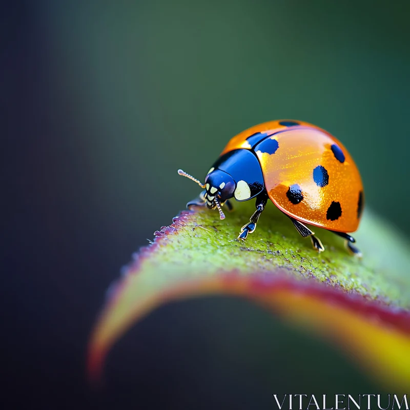 Close-Up of a Ladybug with Stunning Detail AI Image