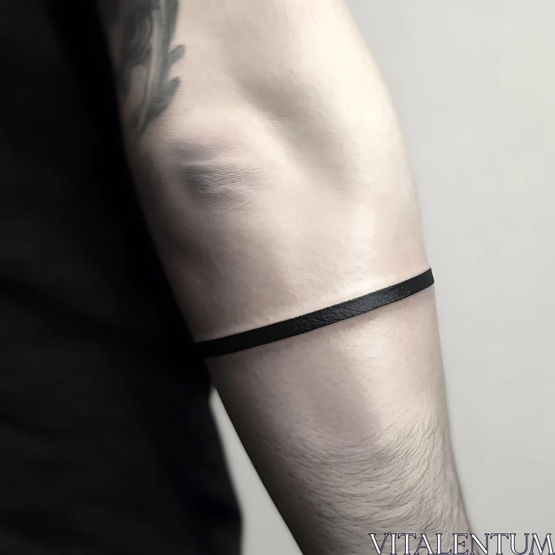 AI ART Close-Up of Black Armband Tattoo on Arm